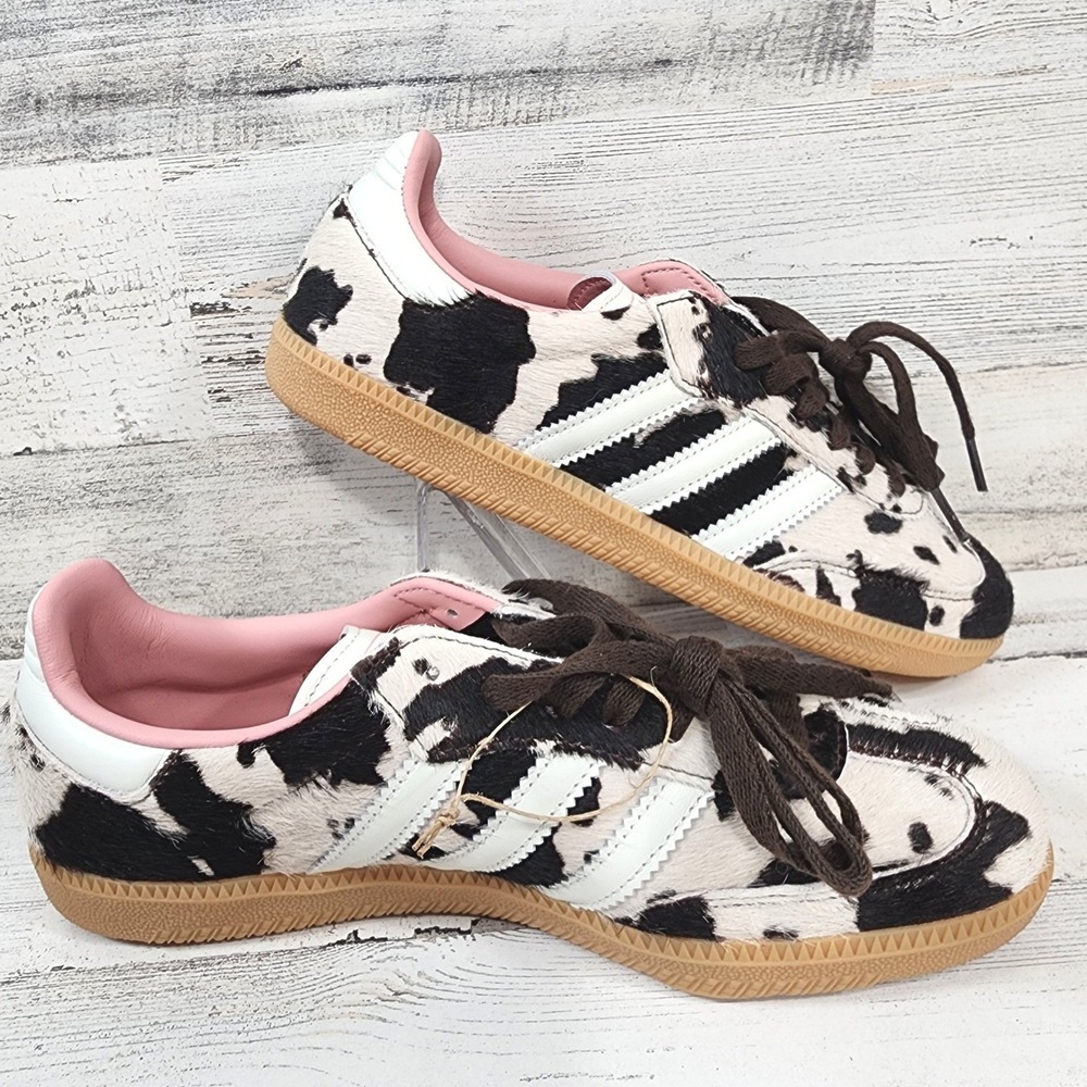 Adidas SAMBA OG 'Cow Print' Brown White Pink S8.5 JR1256 Women's Authentic NEW - Picture 3 of 8